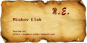 Miskov Elek névjegykártya